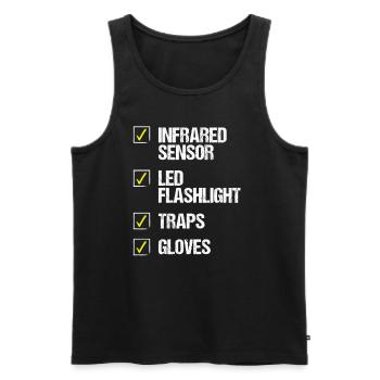 Pest Control Worker Sensor Flashlight Animal - Männer Premium Bio Tank Top - Schwarz - Vorne - AI Model Male 178 light (178cm)