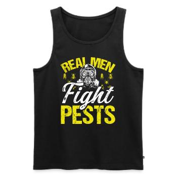 Pest Control Worker Real Men fight Pest Technician - Men's Premium Organic Tank Top - black - Front - AI Model Male 178 light (178cm)