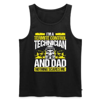 Temite Control Technician Dad Pest Worker Papa - Männer Premium Bio Tank Top - Schwarz - Vorne - AI Model Male 178 light (178cm)