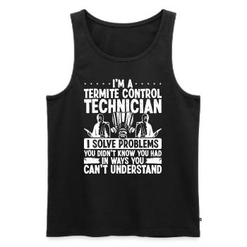Termite Control Technician Solve Pest Controller - Männer Premium Bio Tank Top - Schwarz - Vorne - AI Model Male 178 light (178cm)