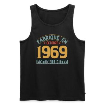 Fabriqué En Octobre 1969 Édition Limitée - Débardeur bio Premium Homme - noir - Devant - Michal (187cm)