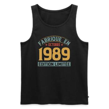 Fabriqué En Octobre 1989 Édition Limitée - Débardeur bio Premium Homme - noir - Devant - Michal (187cm)