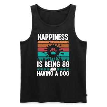 88 Year Old Happiness Dog Dad 88 Birthday Dog Mom - Men's Premium Organic Tank Top - black - Front - AI Model Male 178 light (178cm)