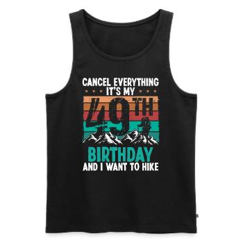 49 Year Old Hiker Cancel go Hiking 49 Birthday - Männer Premium Bio Tank Top - Schwarz - Vorne - AI Model Male 178 light (178cm)