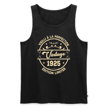 Vintage 1925 Idée Cadeau D Anniversaire Rétro 1925 - Débardeur bio Premium Homme - noir - Devant - Michal (187cm)