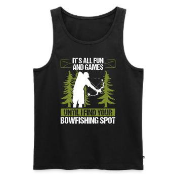 Fisherman Airboat Bowfishing Spots Funny Bowfisher - Männer Premium Bio Tank Top - Schwarz - Vorne - AI Model Male 178 light (178cm)