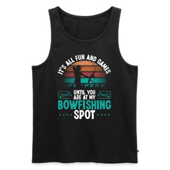 Bowfisher Fisherman Bowfishing Spot Bowfisher - Männer Premium Bio Tank Top - Schwarz - Vorne - AI Model Male 178 light (178cm)