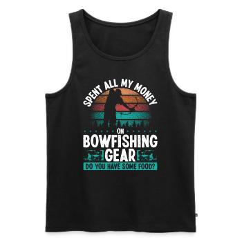 Bowfisher I need no Money Bowhunter Bowfishing - Men's Premium Organic Tank Top - black - Front - Michal (187cm)