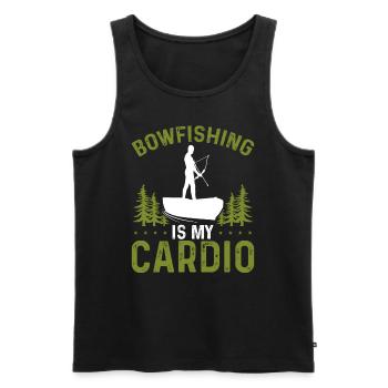 Bowfishing is my Cardio Fisher Bowhunter Bowfisher - Men's Premium Organic Tank Top - black - Front - Michal (187cm)
