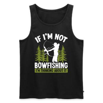 Fisherman Thinking about Bowfishing Bow Hunter - Männer Premium Bio Tank Top - Schwarz - Vorne - AI Model Male 178 light (178cm)