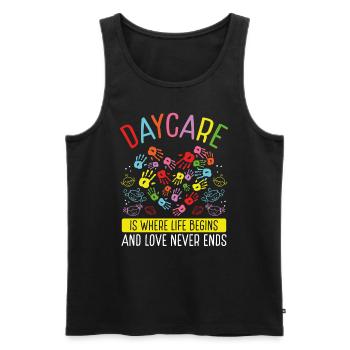 Daycare Provider Love never ends Childcare Teacher - Männer Premium Bio Tank Top - Schwarz - Vorne - Michal (187cm)
