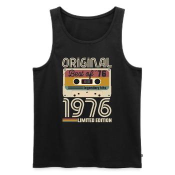 Vintage Geburtstag Original Geschenkidee 1976 - Männer Premium Bio Tank Top - Schwarz - Vorne - Michal (187cm)