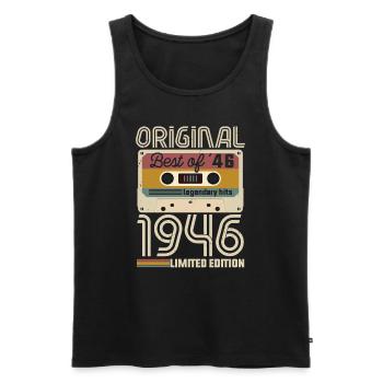 Vintage Geburtstag Original Geschenkidee 1946 - Männer Premium Bio Tank Top - Schwarz - Vorne - AI Model Male 178 light (178cm)