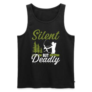 Bowfishing Fisherman Bow Hunter Archer Bowfisher - Männer Premium Bio Tank Top - Schwarz - Vorne - AI Model Male 178 light (178cm)