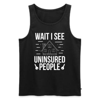 Insurance Broker Wait see uninsured People Agent - Men's Premium Organic Tank Top - black - Front - Michal (187cm)