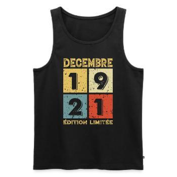 Vintage Geburtstagsgeschenkidee Dezember 1921 - Männer Premium Bio Tank Top - Schwarz - Vorne - Michal (187cm)