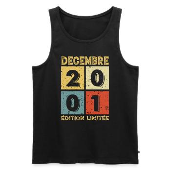 Vintage Geburtstagsgeschenkidee Dezember 2001 - Männer Premium Bio Tank Top - Schwarz - Vorne - Michal (187cm)