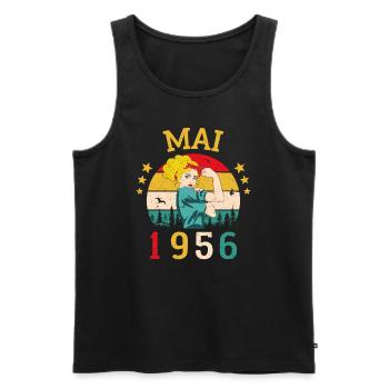 May 1956 Anniversary Vintage Happy Birthday - Men's Premium Organic Tank Top - black - Front - Michal (187cm)