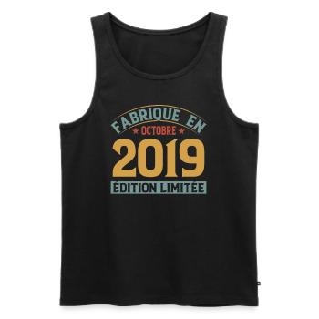 Hergestellt im Oktober 2019 limitierte Auflage - Männer Premium Bio Tank Top - Schwarz - Vorne - Michal (187cm)