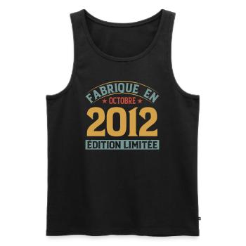 Hergestellt im Oktober 2012 limitierte Auflage - Männer Premium Bio Tank Top - Schwarz - Vorne - Michal (187cm)