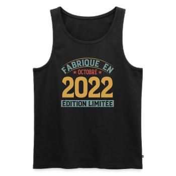 Hergestellt im Oktober 2022 limitierte Auflage - Männer Premium Bio Tank Top - Schwarz - Vorne - Michal (187cm)