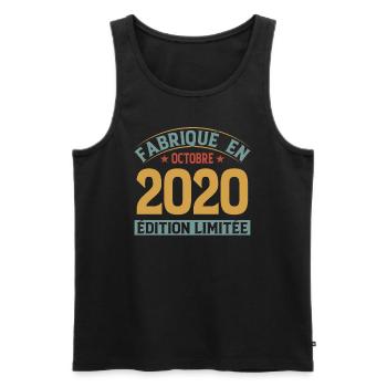 Fabriqué En Octobre 2020 Édition Limitée - Débardeur bio Premium Homme - noir - Devant - AI Model Male 178 light (178cm)