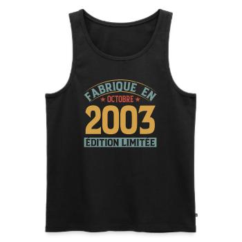 Manufactured in October 2003 limited edition - Men's Premium Organic Tank Top - black - Front - Michal (187cm)