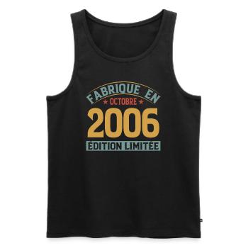 Hergestellt im Oktober 2006 limitierte Auflage - Männer Premium Bio Tank Top - Schwarz - Vorne - Michal (187cm)