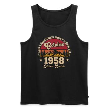 Legenden wurden im Oktober 1958 geboren - Männer Premium Bio Tank Top - Schwarz - Vorne - Michal (187cm)