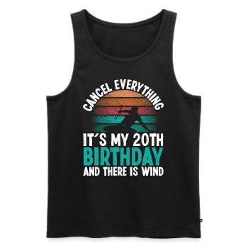 20 Year Old Kitesurfer Kiteboarding 20 Birthday - Männer Premium Bio Tank Top - Schwarz - Vorne - Michal (187cm)