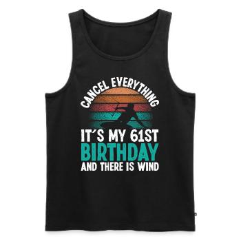 61 Year Old Kitesurfer Kiteboarding 61 Birthday - Männer Premium Bio Tank Top - Schwarz - Vorne - Michal (187cm)