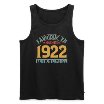 Fabriqué En Novembre 1922 Édition Limitée - Débardeur bio Premium Homme - noir - Devant - Michal (187cm)