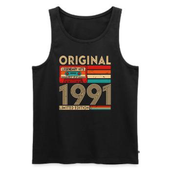 Original Legendary Hits Das Beste von 1991 - Männer Premium Bio Tank Top - Schwarz - Vorne - AI Model Male 178 light (178cm)