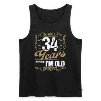 34 Year Old Sarcasm Im Old Vintage Humor Idea34 Ye - Männer Premium Bio Tank Top - Schwarz - Vorne - AI Model Male 178 light (178cm)