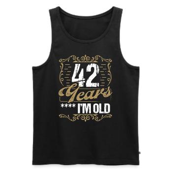 42 Year Old Sarcasm Im Old Vintage Humor Idea42 Ye - Männer Premium Bio Tank Top - Schwarz - Vorne - AI Model Male 178 light (178cm)