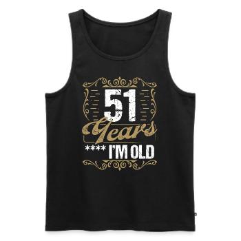 51 Year Old Sarcasm Im Old Vintage Humor Idea51 Ye - Männer Premium Bio Tank Top - Schwarz - Vorne - AI Model Male 178 light (178cm)