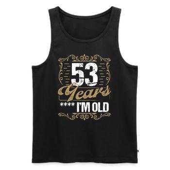 53 Year Old Sarcasm Im Old Vintage Humor Idea53 Ye - Männer Premium Bio Tank Top - Schwarz - Vorne - AI Model Male 178 light (178cm)