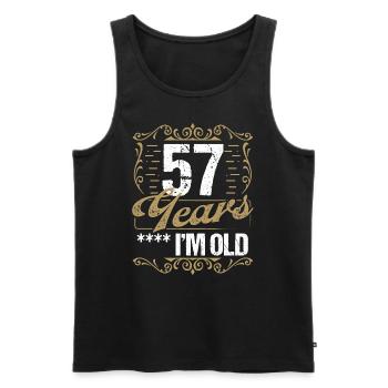 57 Year Old Sarcasm Im Old Vintage Humor Idea57 Ye - Männer Premium Bio Tank Top - Schwarz - Vorne - AI Model Male 178 light (178cm)