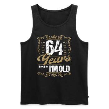 64 Year Old Sarcasm Im Old Vintage Humor Idea64 Ye - Männer Premium Bio Tank Top - Schwarz - Vorne - AI Model Male 178 light (178cm)