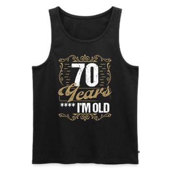 Sarcasme de 70 ans dans l’idée de l’humour vintage70 Ye - Débardeur bio Premium Homme - noir - Devant - Michal (187cm)