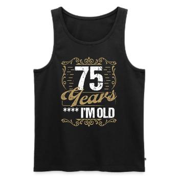 75 Year Old Sarcasm Im Old Vintage Humor Idea75 Ye - Männer Premium Bio Tank Top - Schwarz - Vorne - AI Model Male 178 light (178cm)