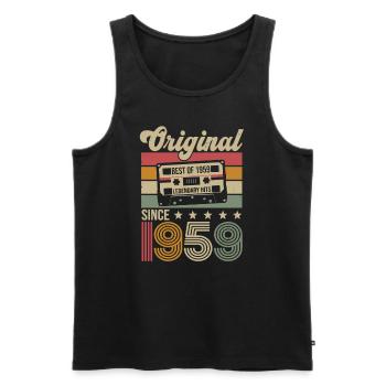 Vintage Geburtstag Original Geschenkidee 1959 - Männer Premium Bio Tank Top - Schwarz - Vorne - Michal (187cm)