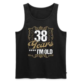 38 Year Old Sarcasm Im Old Vintage Humor Idea38 Ye - Männer Premium Bio Tank Top - Schwarz - Vorne - Michal (187cm)