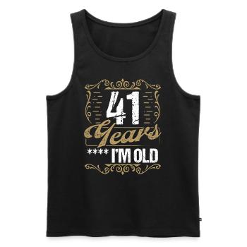 41 Year Old Sarcasm Im Old Vintage Humor Idea41 Ye - Männer Premium Bio Tank Top - Schwarz - Vorne - AI Model Male 178 light (178cm)