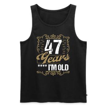 47 Year Old Sarcasm Im Old Vintage Humor Idea47 Ye - Männer Premium Bio Tank Top - Schwarz - Vorne - Michal (187cm)