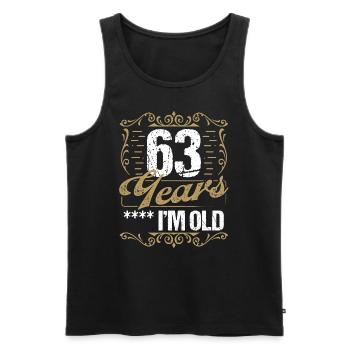 63 Year Old Sarcasm Im Old Vintage Humor Idea63 Ye - Männer Premium Bio Tank Top - Schwarz - Vorne - AI Model Male 178 light (178cm)