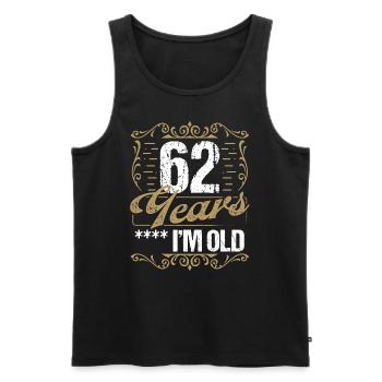 62 Year Old Sarcasm Im Old Vintage Humor Idea62 Ye - Männer Premium Bio Tank Top - Schwarz - Vorne - AI Model Male 178 light (178cm)