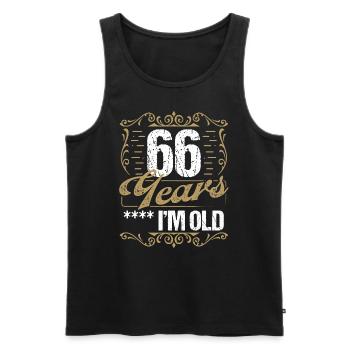 66 Year Old Sarcasm Im Old Vintage Humor Idea66 Ye - Männer Premium Bio Tank Top - Schwarz - Vorne - AI Model Male 178 light (178cm)