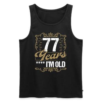 77 Year Old Sarcasm Im Old Vintage Humor Idea77 Ye - Männer Premium Bio Tank Top - Schwarz - Vorne - AI Model Male 178 light (178cm)