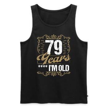 79 Year Old Sarcasm Im Old Vintage Humor Idea79 Ye - Männer Premium Bio Tank Top - Schwarz - Vorne - AI Model Male 178 light (178cm)
